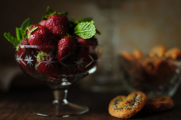 Still life with strawberries