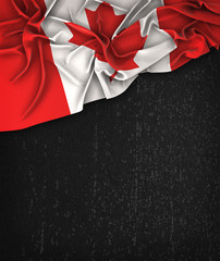 Canada Flag Vintage on a Grunge Black Chalkboard With Space For Text