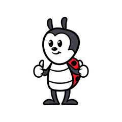 Obraz premium Cartoon Ladybug Character Vector Illustration