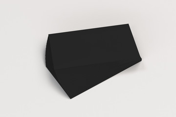 Black blank business cards mock-up on white background