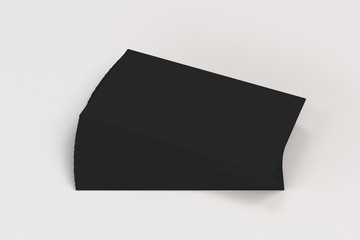 Black blank business cards mock-up on white background