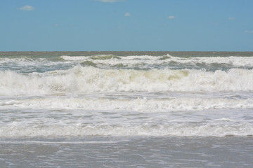 Surf is up on the Gulf of Mexico at Indian Rocks Beach Florida.