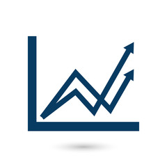 Business graph. Infographic. Chart icon. Growing graph simbol. Flat design style.