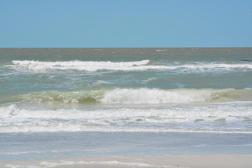 Surf is up on the Gulf of Mexico at Indian Rocks Beach Florida.