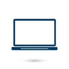 laptop icon. Flat design style. Laptop as a business tool.