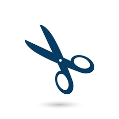 Fototapeta premium Scissors icon. Mark cut here. Flat design.