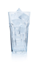 Glass with ice cubes