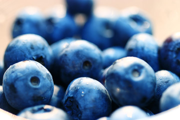 fresh berries blueberries close-up scattered