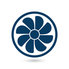 Exhaust fan icon. Ventilator symbol. Flat design style.