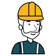 construction workman avatar character vector illustration design