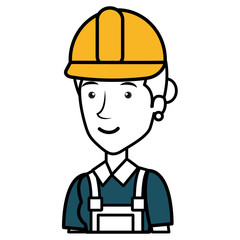 construction worker woman avatar character vector illustration design
