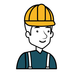 construction workman avatar character vector illustration design