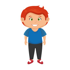happy little boy character vector illustration design