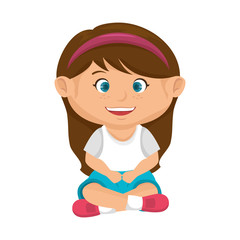 cute little girl character vector illustration design