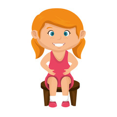 cute little girl character vector illustration design