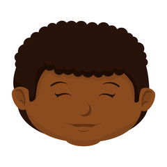 happy little black boy character vector illustration design