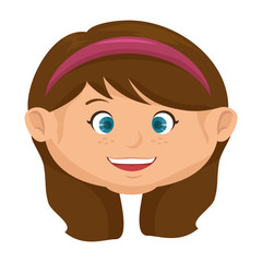 cute little girl character vector illustration design