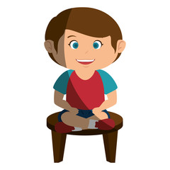 happy little boy character vector illustration design