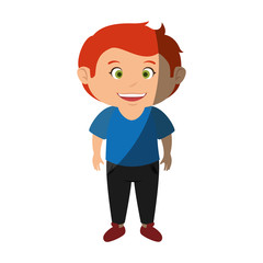 happy little boy character vector illustration design