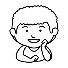 happy little boy character vector illustration design