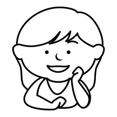 Obraz premium cute little girl character vector illustration design