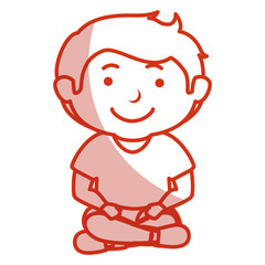 happy little boy character vector illustration design