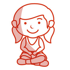cute little girl character vector illustration design
