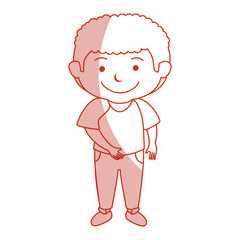 happy little boy character vector illustration design