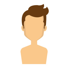 young man shirtless avatar character vector illustration design
