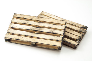 6 inch wooden pallet over the white background