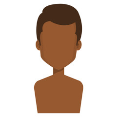 young black man shirtless avatar character vector illustration design