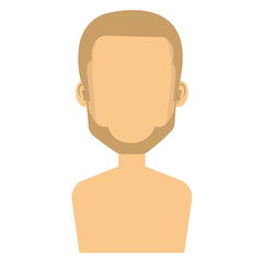 young man shirtless avatar character vector illustration design