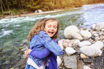 Friendship abstract - two young friends girl