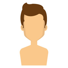 young man shirtless avatar character vector illustration design