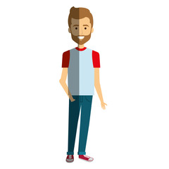 young man casual avatar vector illustration design