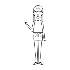 beautiful and young woman student vector illustration design