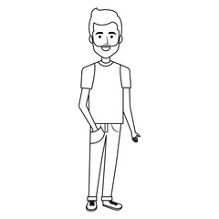 Fototapeta premium young man casual avatar vector illustration design