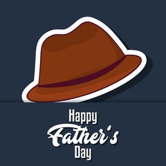 happy father day card with hat icon over turquoise background. colorful design. vector illustration