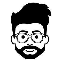 young man casual avatar with glasses vector illustration design
