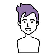 young woman shirtless avatar character vector illustration design