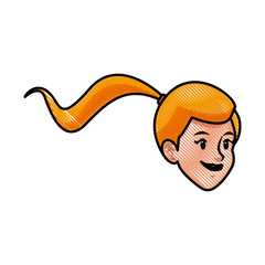 drawing face girl blonde female character image vector illustration