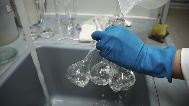 Laboratory, cones, reagents