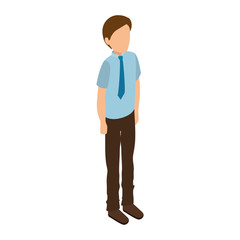 businessman isometric avatar character vector illustration design