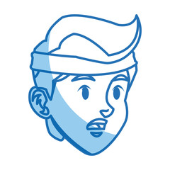 Obraz na płótnie Canvas character head boy tired sport style image vector illustration