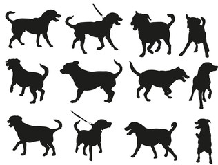 collection of dog silhouettes