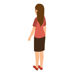 businesswoman isometric avatar character vector illustration design
