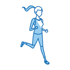 character girl sport runner fiteness vector illustration