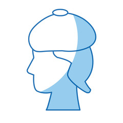 profile head human sad image vector illustration