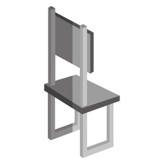 chair forniture isometric icon vector illustration design
