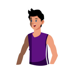 cartoon man wearing clothes sport vector illustration